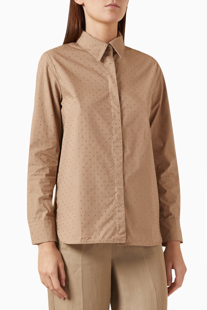 

Orense Embellished Shirt in Cotton, Neutral