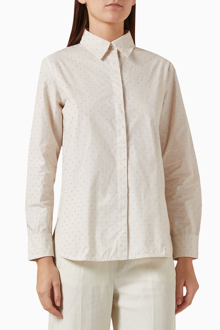 

Orense Embellished Shirt in Cotton, Neutral