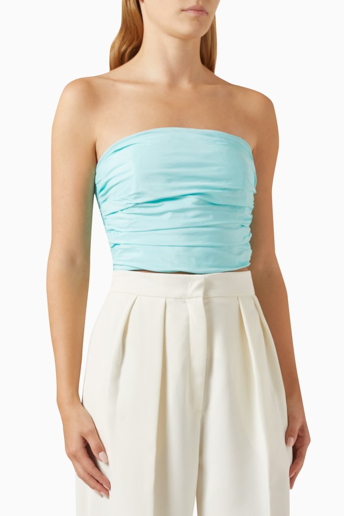 

Diction1 Cropped Top in Taffeta, Blue
