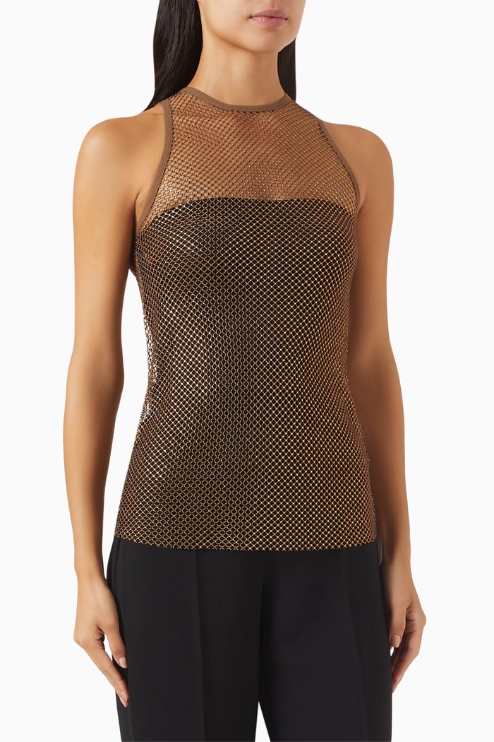 

Nido Rhinestone-embellished Top, Brown