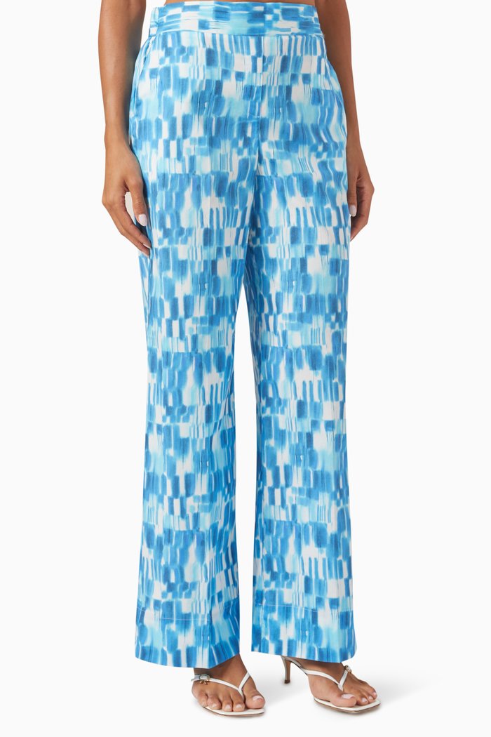 

Bombay Printed Pants in Cotton, Blue