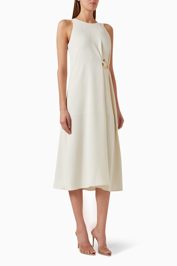 

Battage Sleeveless Maxi Dress in Crêpe, White