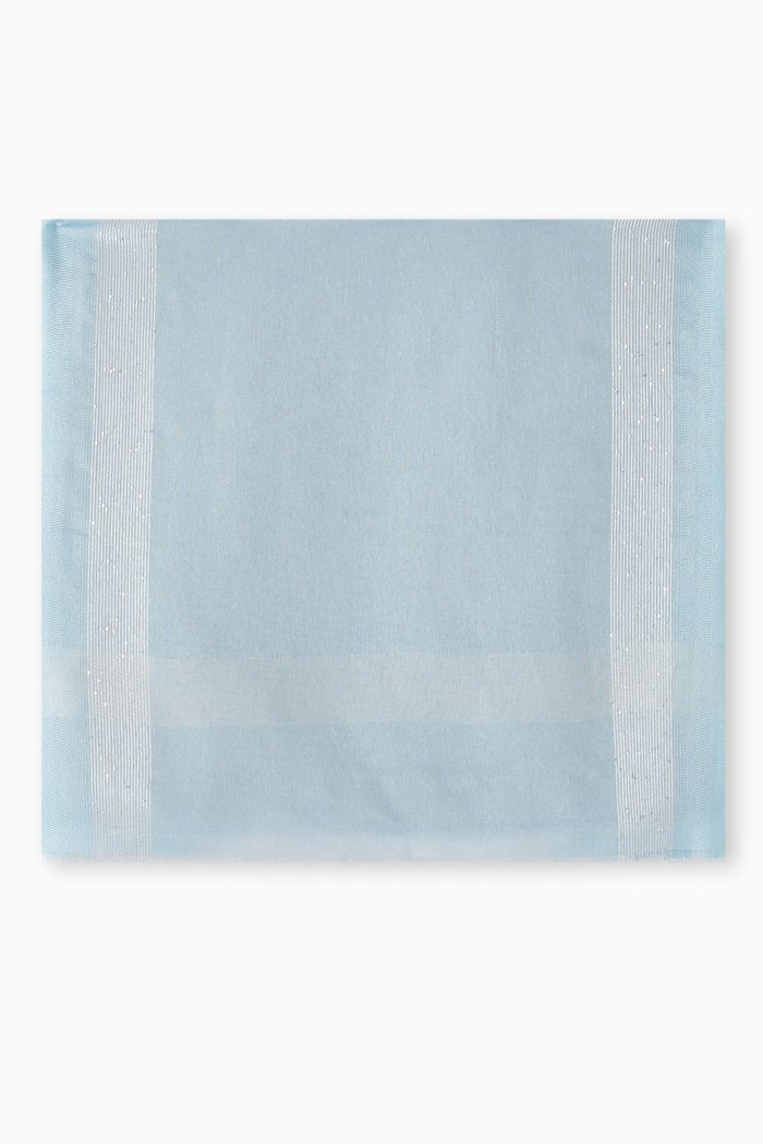 

Volga Shawl in Cotton-blend, Blue