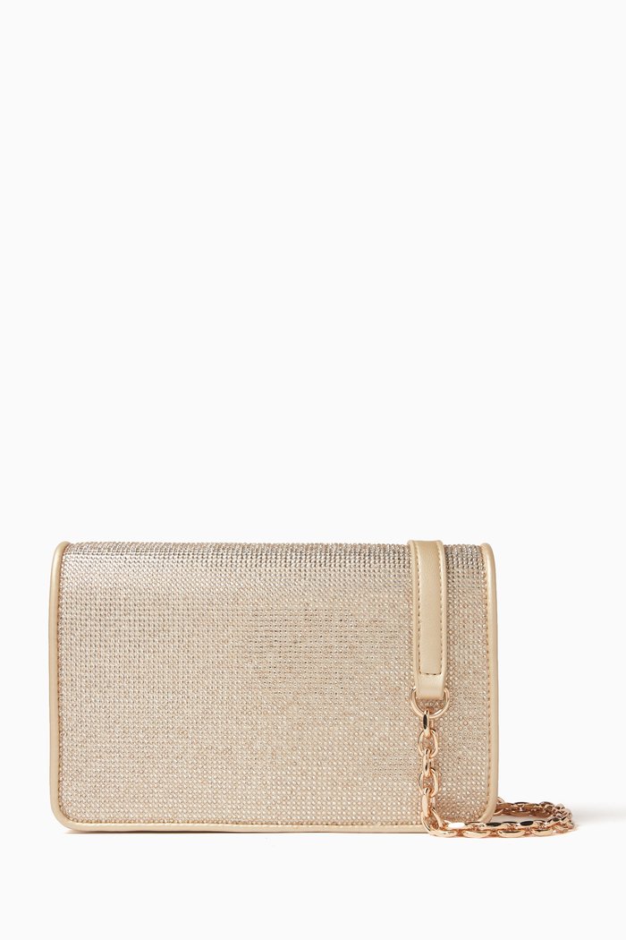 

Malibu Crystal-embellished Shoulder Bag in Satin, Gold