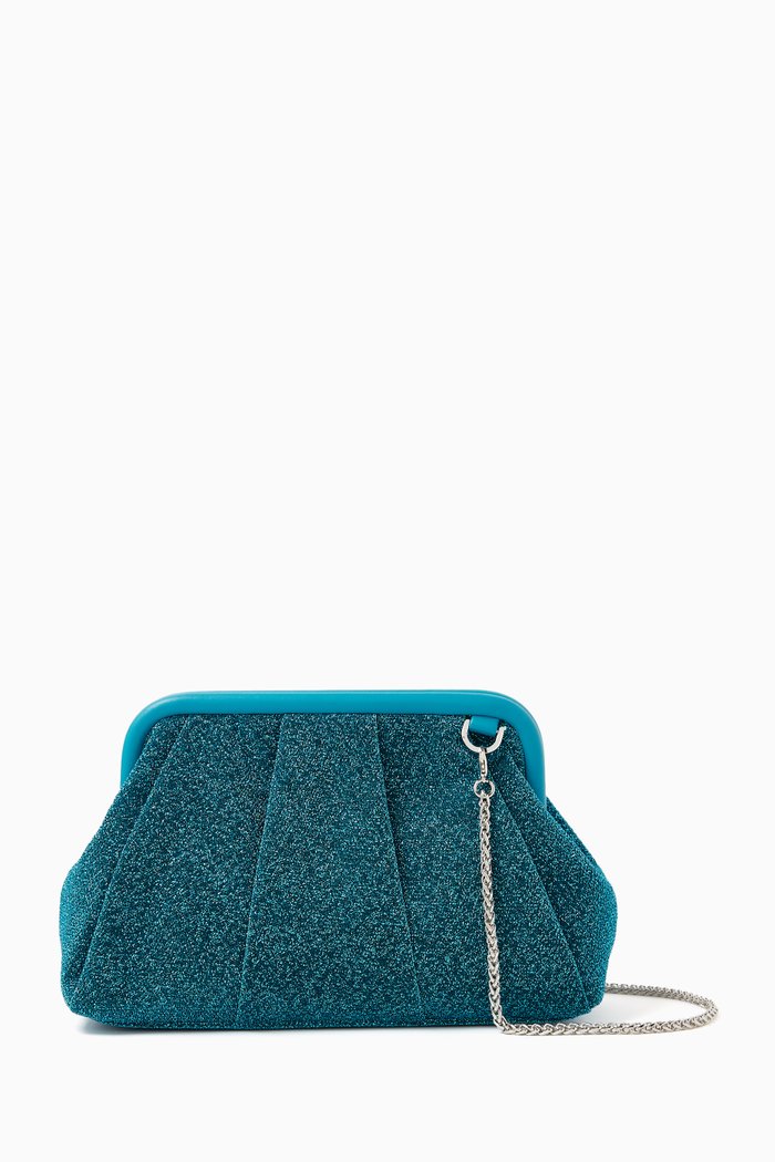 

Tundra Metallic Shoulder Bag in Satin, Blue