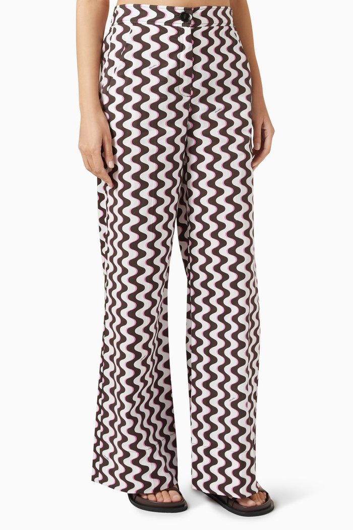 

Loria Wide-leg Pants in Cotton, Multicolour