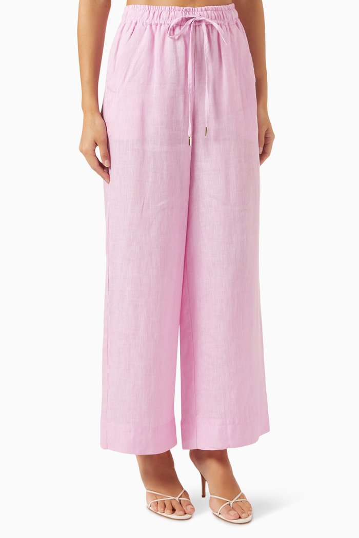 

Apogeo Wide-leg Pants in Linen, Pink