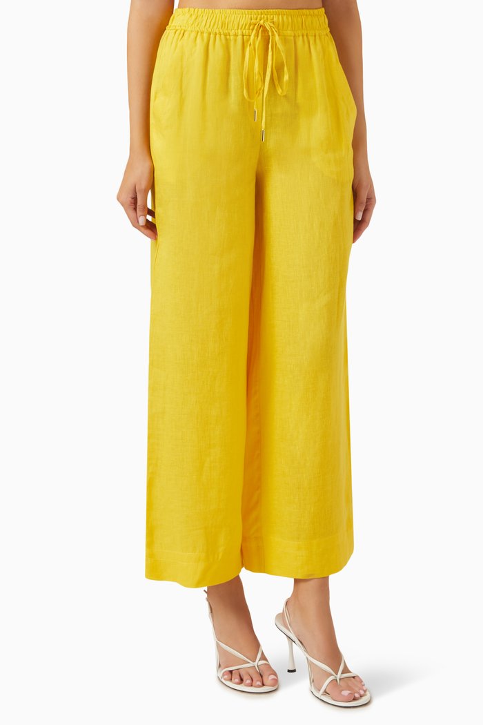 

Apogeo Wide-leg Pants in Linen, Yellow