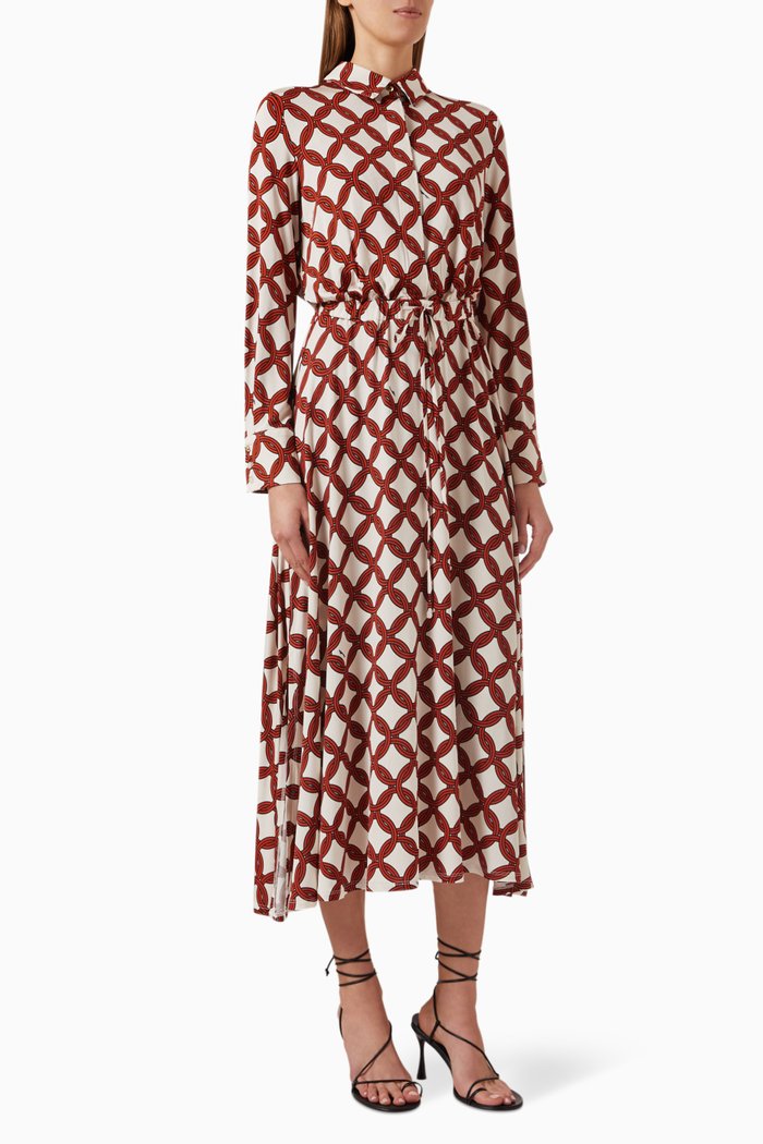 

Pluto Printed Maxi Dress in Jersey, Neutral