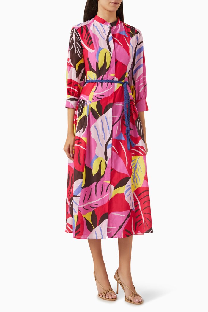 

Nursery Printed Dress in Cotton-blend, Pink