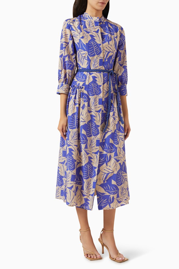 Nursery Printed Dress in Cotton-blend, Purple