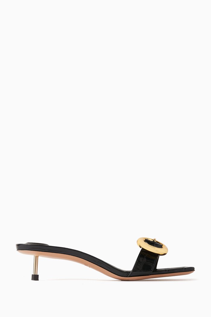 

Les Sandales Regalo Basses 40 Mules in Leather, Black