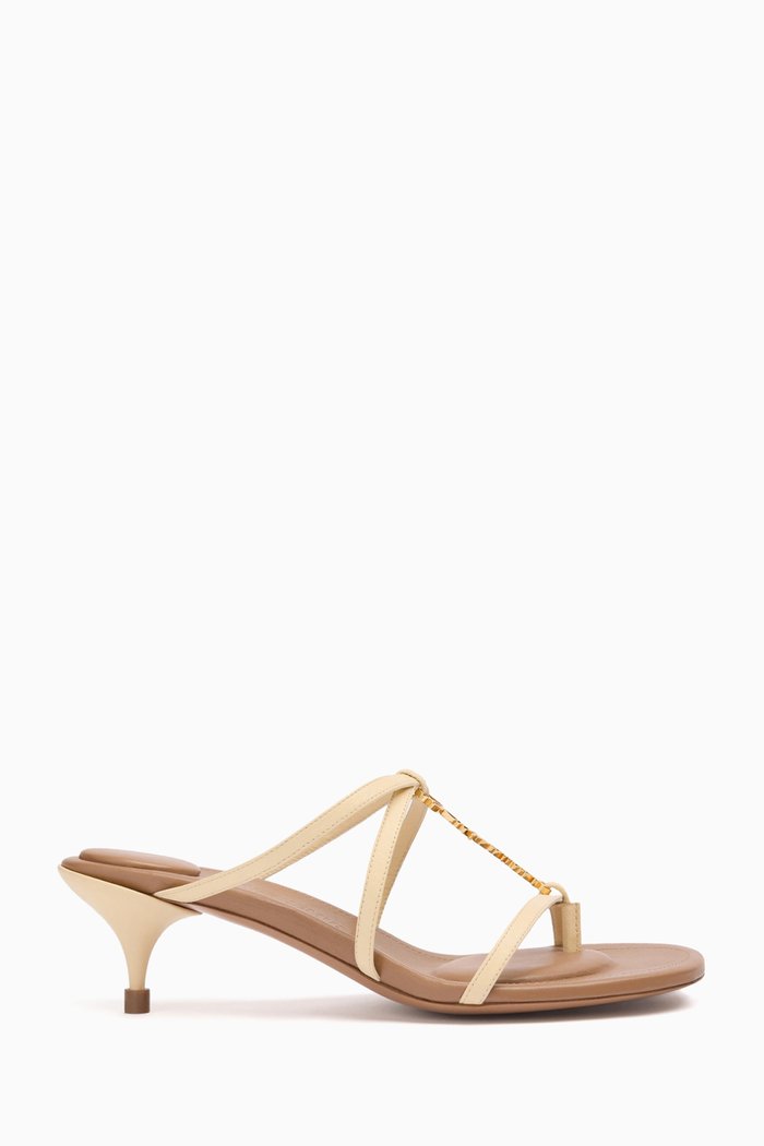 Les Sandales Pralù Basses Sandals in Leather, Neutral