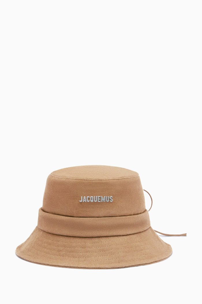 

Le Bob Gadjo Bucket Hat in Cotton Canvas, Neutral