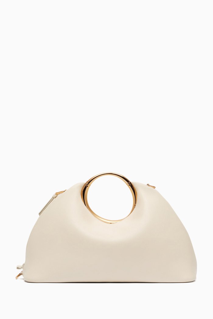 

Medium Le Petit Calino Top Handle Bag in Leather, Neutral