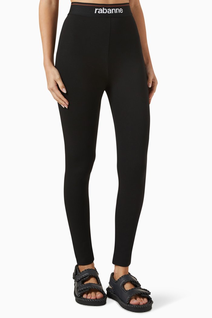 

Bodyline Logo Leggings in Stretch Viscose-blend, Black