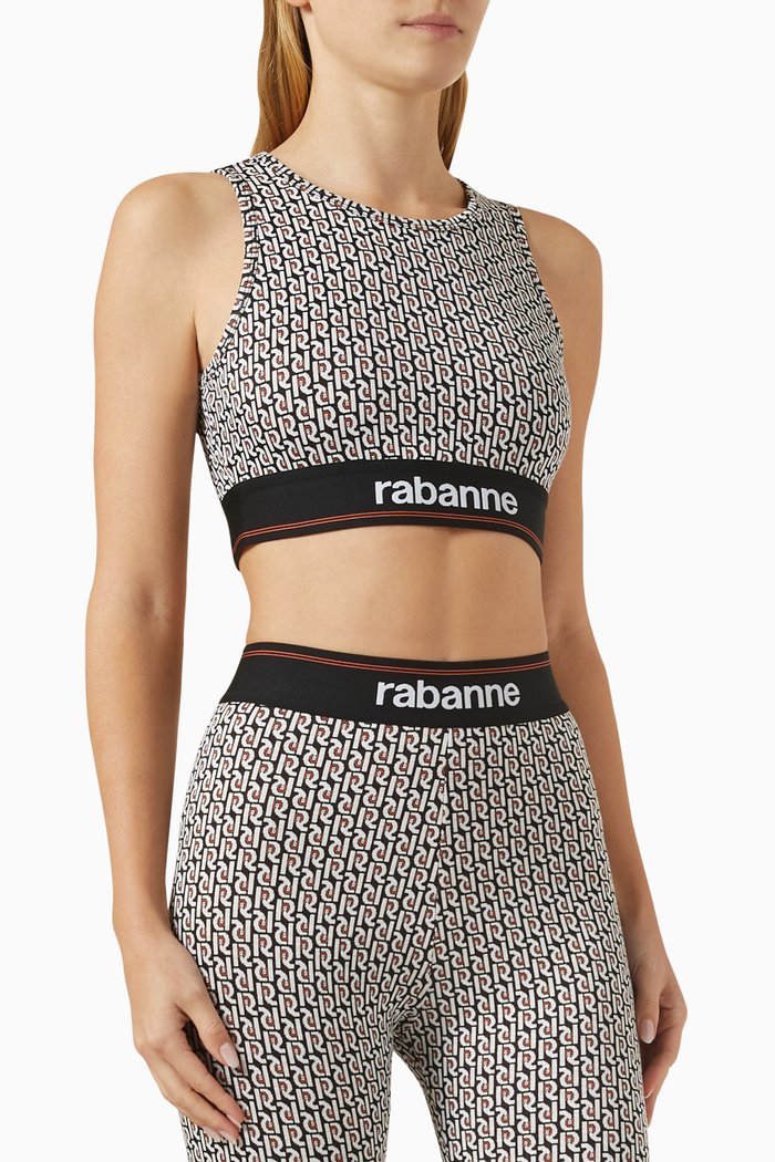 

Monogram Cropped Top in Viscose-blend, Grey