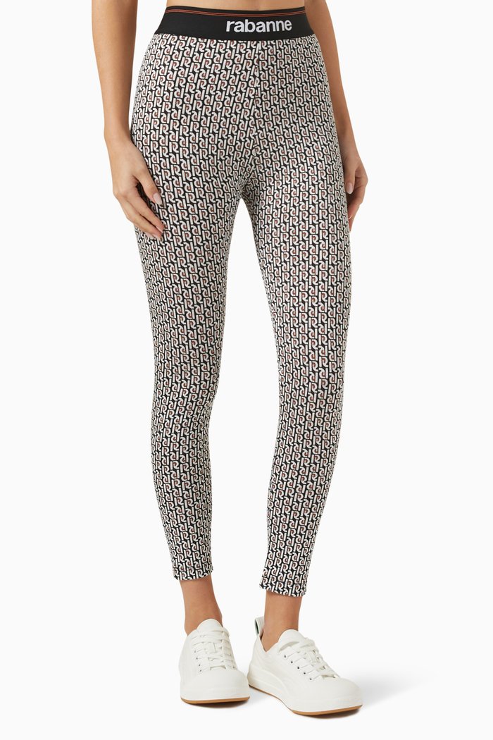 

Bodyline Monogram Leggings in Viscose-blend, Grey