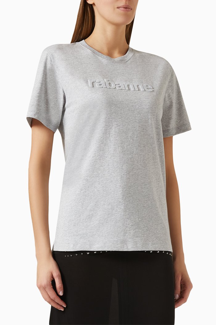 

3D Logo T-shirt in Cotton Jersey, Grey