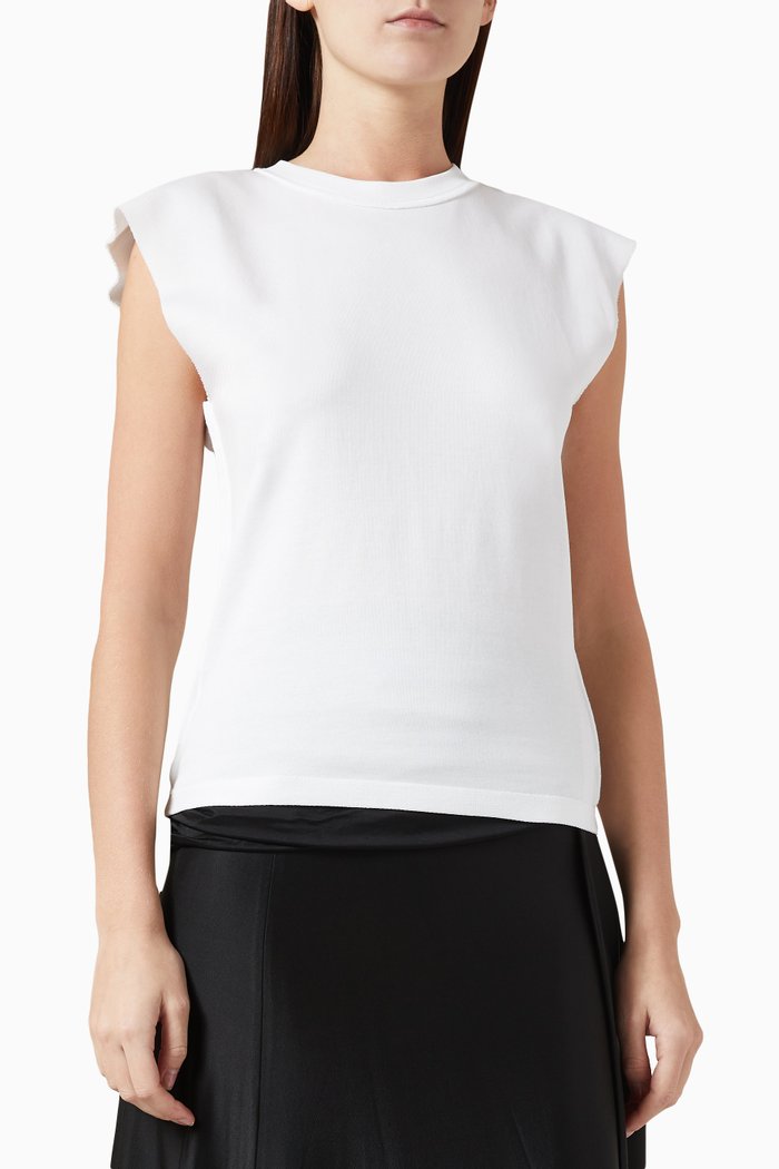 

Chain Tank Top in Cotton, White