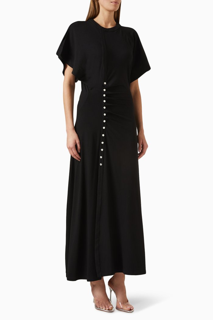 

Studded Midi Dress in Viscose, Black