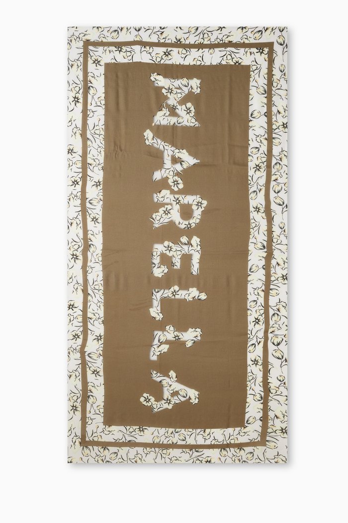 

Floral-print Scarf in Viscose-blend, Green