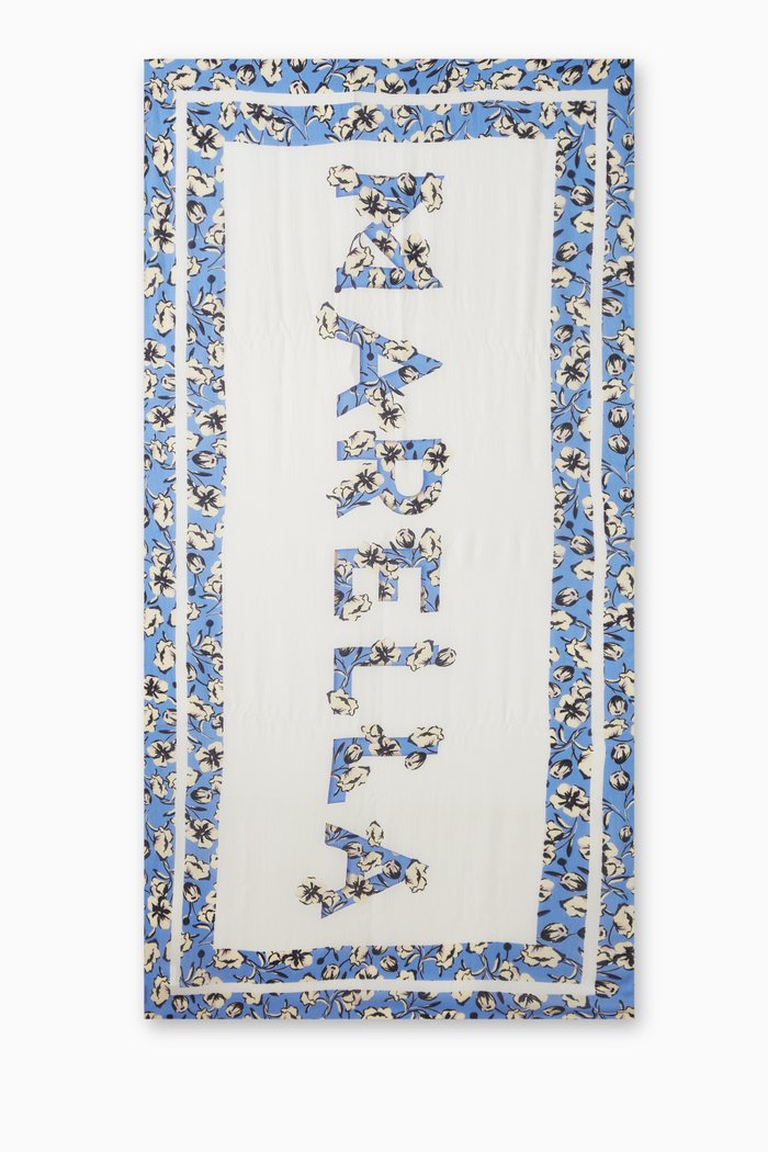 

Floral-print Scarf in Viscose-blend, Blue