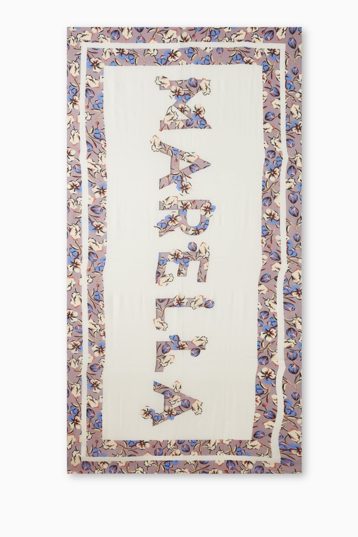 

Diretta Floral-print Scarf in Viscose-blend, Pink