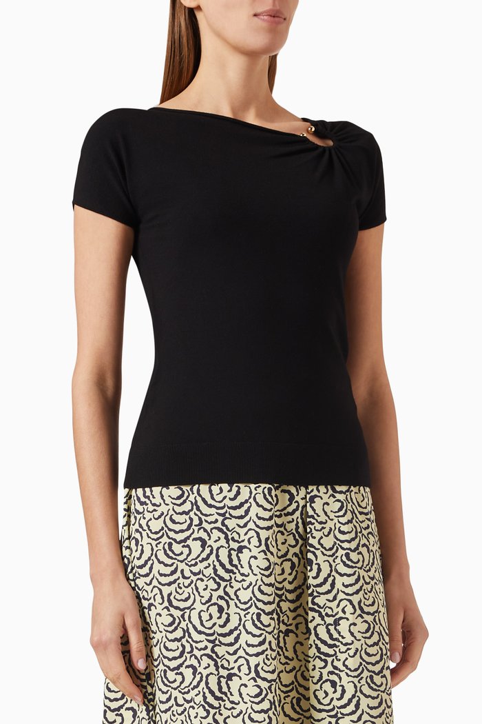 

Baobab Short Sleeved Top in Viscose, Black