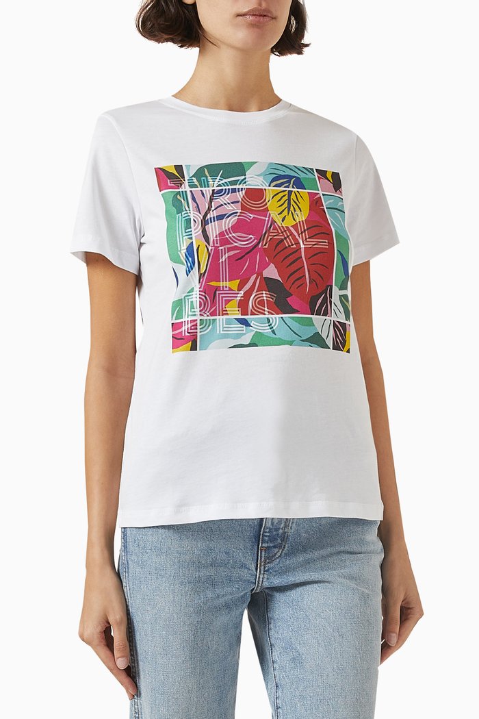

Oste Graphic T-shirt in Cotton, White