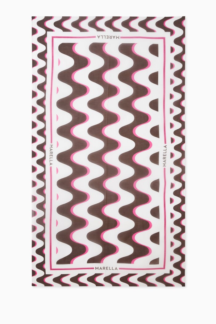 

Printed Scarf in Viscose-blend, Brown