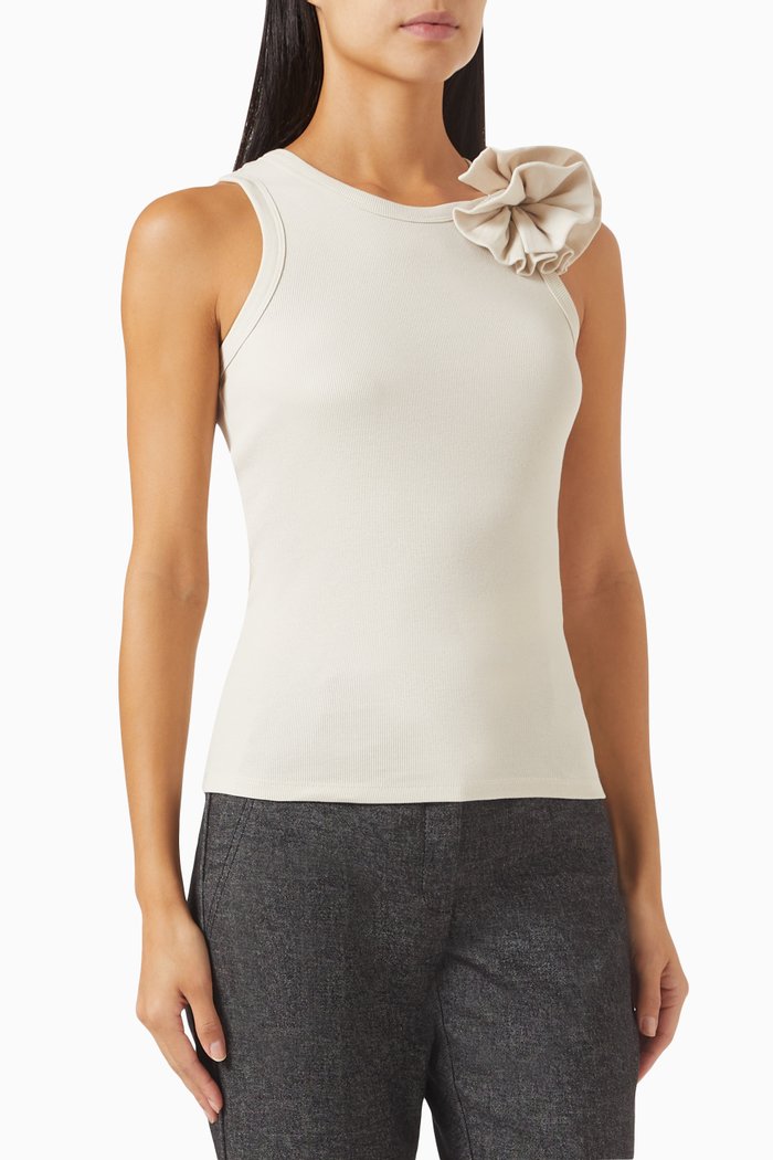 

Editti Ribbed Top in Cotton, Neutral