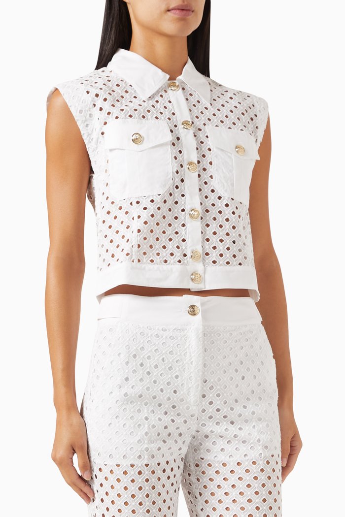 

Gladis Shirt in Broderie-anglaise, White