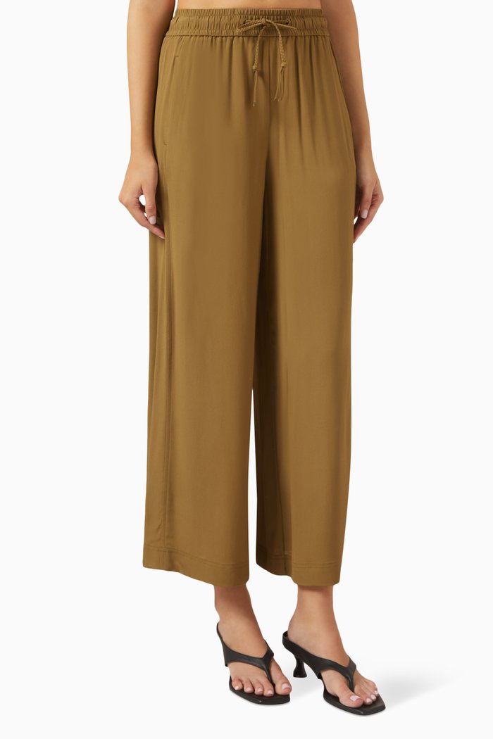 

Ribelle Straight-leg Pants in Silk, Green
