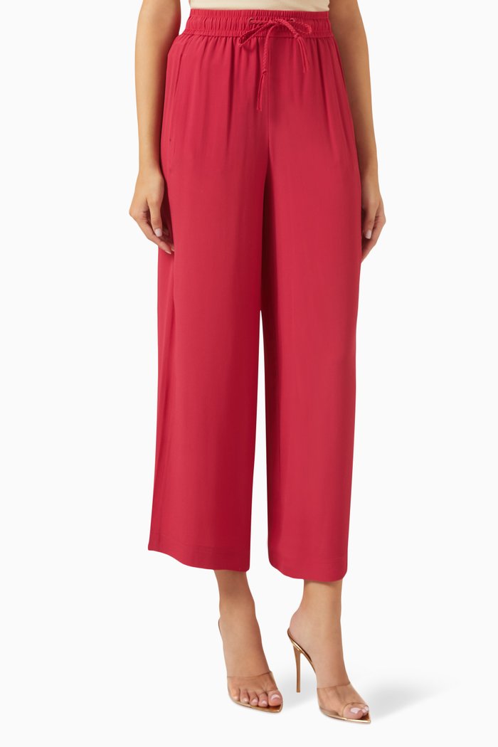 

Ribelle Straight-leg Pants in Silk, Red