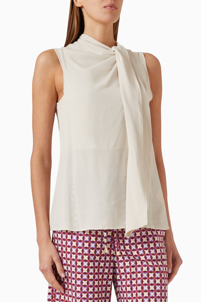 

Divo Sleeveless Top in Silk-blend, Neutral