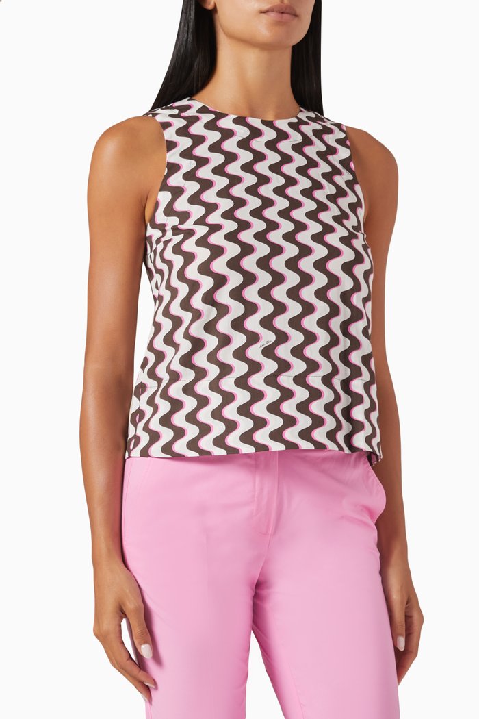 

Ofanto Sleeveless Top in Cotton Poplin, Black