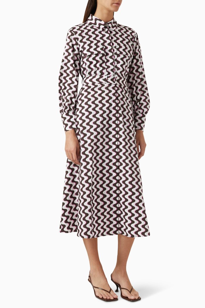

Ozieri Midi Dress in Cotton Poplin, Black