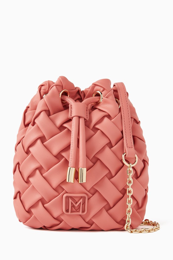 

Bouquet Bucket Bag in Faux Leather, Pink
