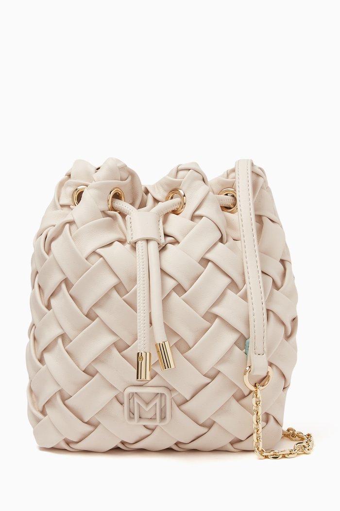

Bouquet Bucket Bag in Faux Leather, White