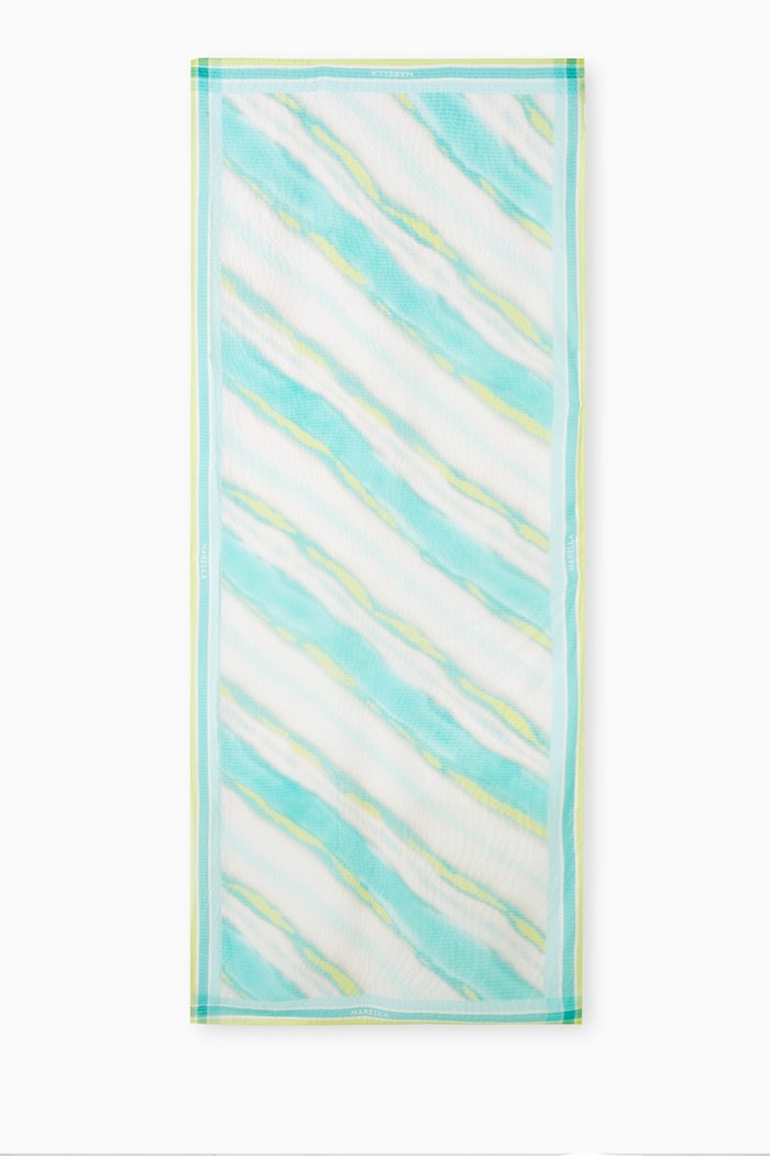 

Printed Scarf in Seta-silk blend, Blue