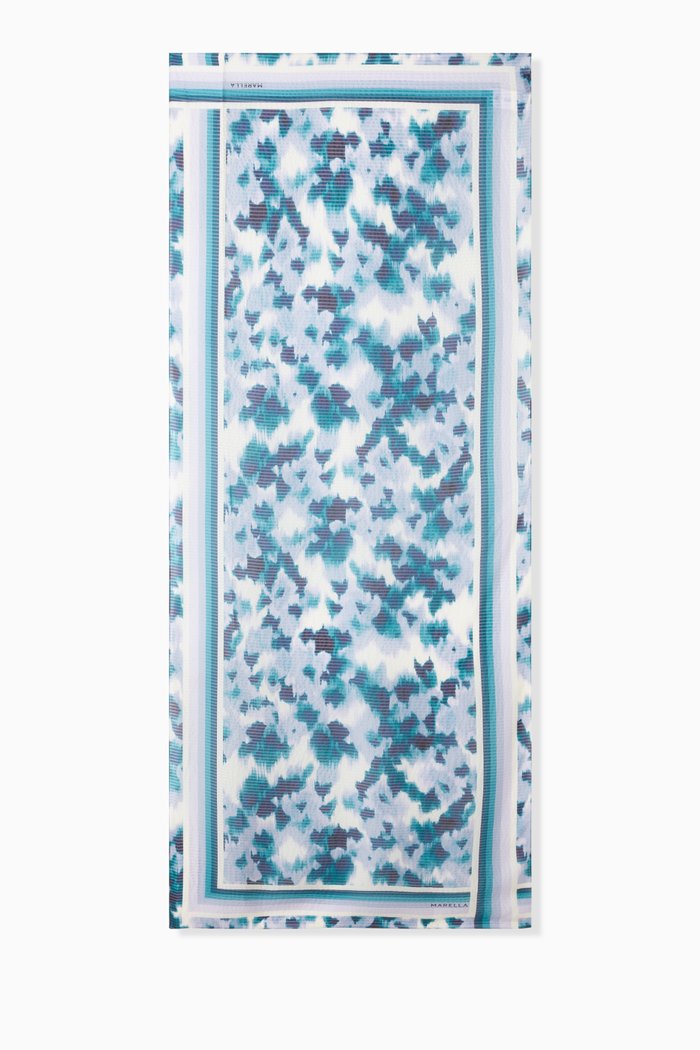 

Printed Scarf in Seta-silk blend, Purple