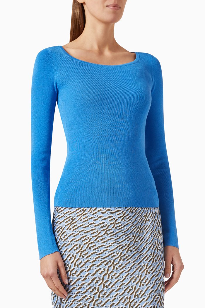 

Garage Knitted Top in Viscose, Blue