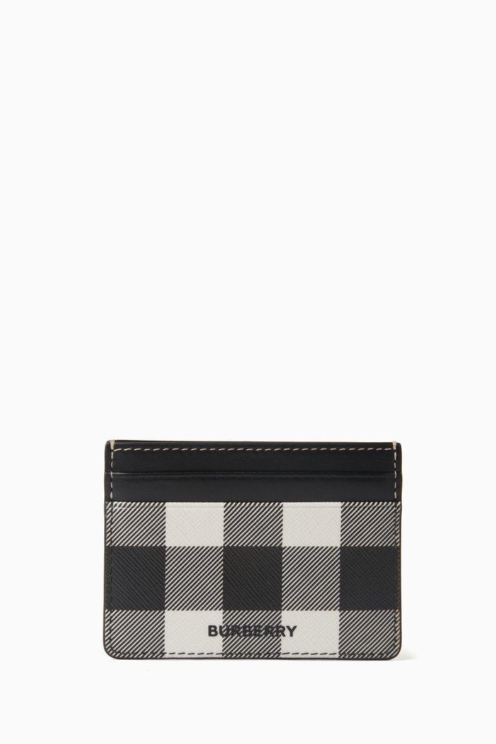 

Check Card Case in E-canvas & Leather, Neutral