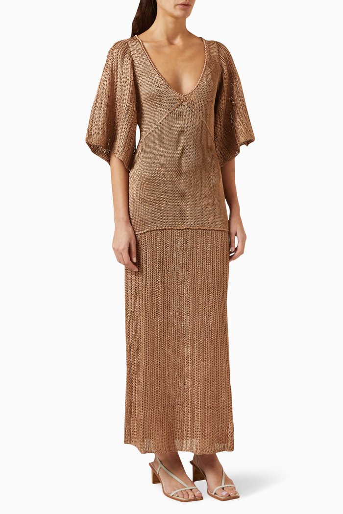 

Arushi Dress in Viscose Knit, Brown