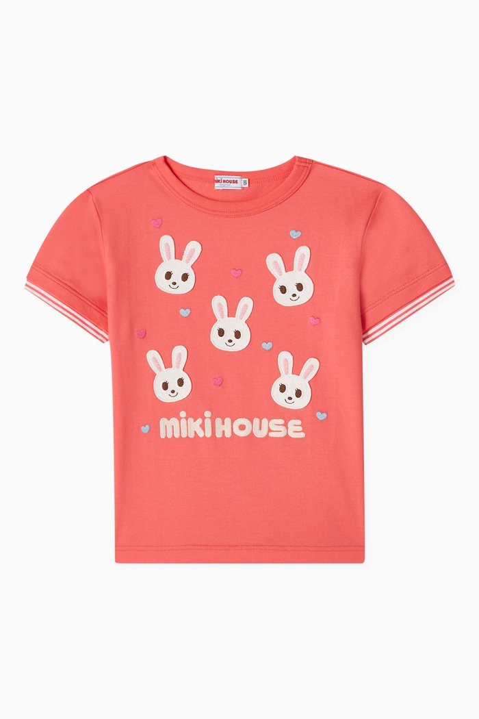 

Bunny Patched T-shirt in Cotton, Pink