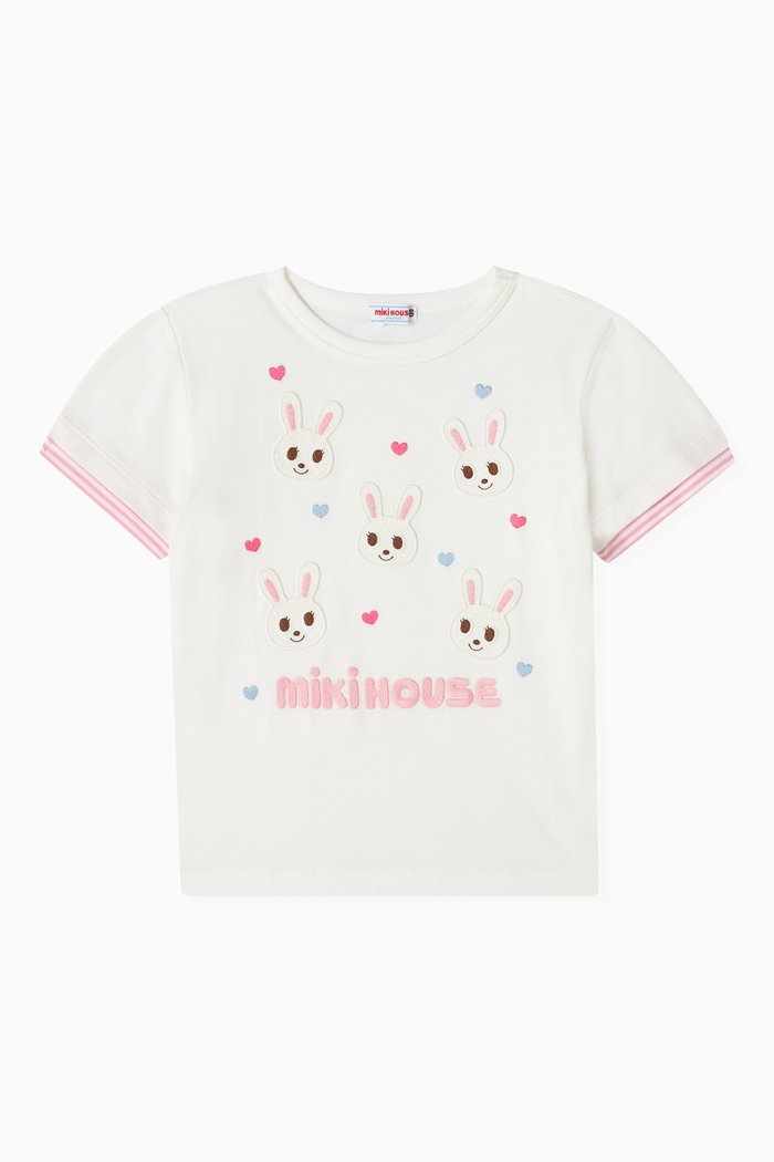 

Bunny Patched T-shirt in Cotton, White