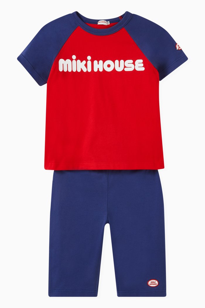 

Logo Shorts & T-Shirt Set in Cotton, Red