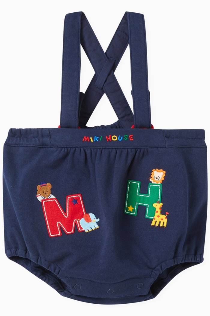 

Logo Patch Dungarees in Cotton, Blue