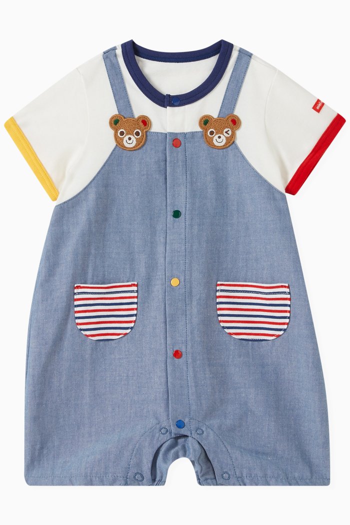 

Overall-and-T-shirt Set in Cotton, Blue